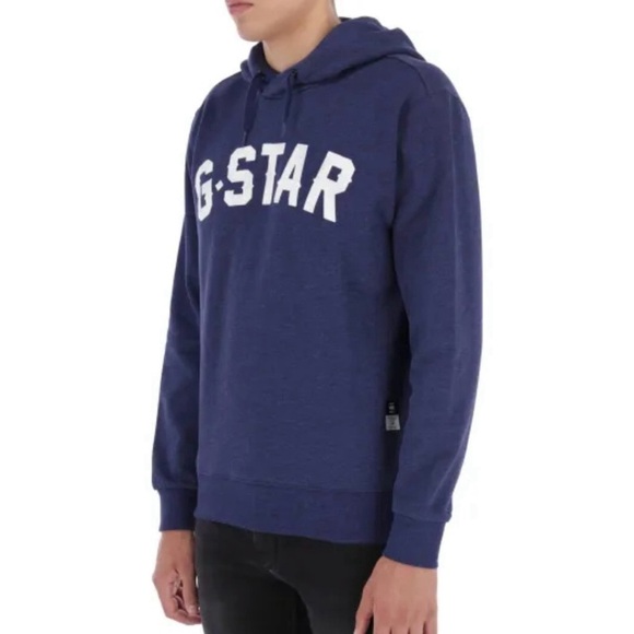 G-Star Men's Navy Hoodie with White Logo - Picture 4 of 4